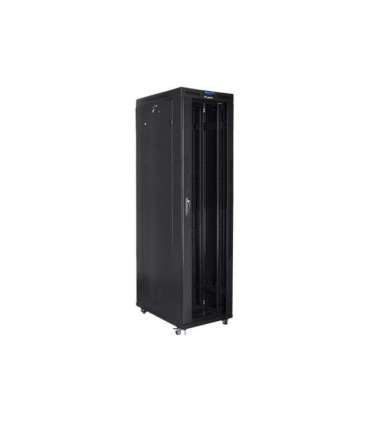 Lanberg Rack cabinet 19" free-standing 47U/800x1000 (flat pack) with glass door, LCD FF01-8047-12BL Black