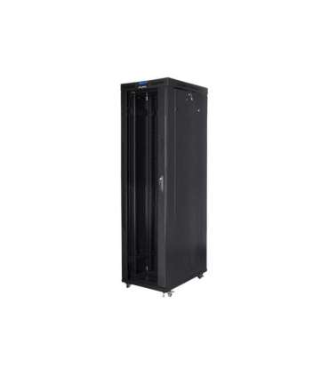 Lanberg Rack cabinet 19" free-standing 47U/800x1000 (flat pack) with glass door, LCD FF01-8047-12BL Black