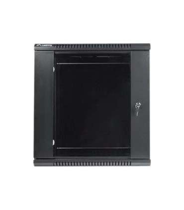 Lanberg Rack cabinet 19" wall-mount 12U/600x450 (flat pack) with glass door WF01-6412-10B Black