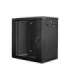Lanberg Rack cabinet 19" wall-mount 12U/600x450 (flat pack) with glass door WF01-6412-10B Black