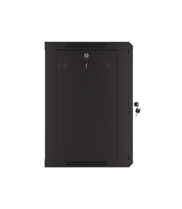 Lanberg Rack cabinet 19" wall-mount 12U/600x450 with perforated door (flat pack) WF01-6412-23B Black