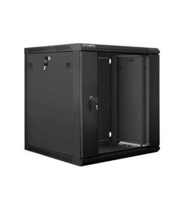 Lanberg Rack cabinet 19" wall-mount 12U/600x600 (flat pack) with glass door WF01-6612-10B Black