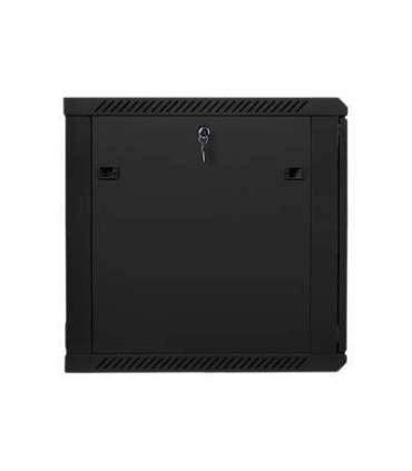 Lanberg Rack cabinet 19" wall-mount 12U/600x600 (flat pack) with glass door WF01-6612-10B Black