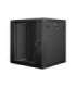 Lanberg Rack cabinet 19" wall-mount 12U/600x600 (flat pack) with glass door WF01-6612-10B Black