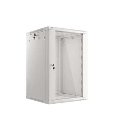 Lanberg Rack cabinet 19" wall-mount 18U/600x600 (flat pack) WF01-6618-10S Grey