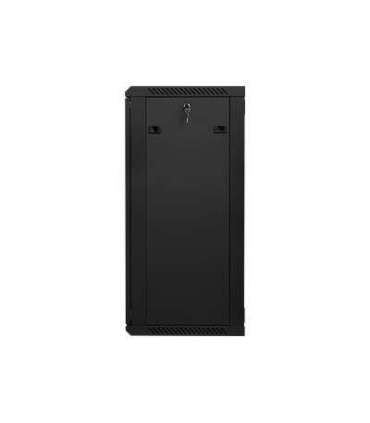 Lanberg Rack cabinet 19" wall-mount 22U/600x450 (flat pack) with glass door WF01-6422-10B Black
