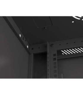 Lanberg Rack cabinet 19" wall-mount 6U/600x450 (flat pack) with glass door V2 WF01-6406-10B Black