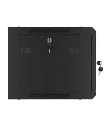 Lanberg Rack cabinet 19" wall-mount 6U/600x450 (flat pack) with glass door V2 WF01-6406-10B Black