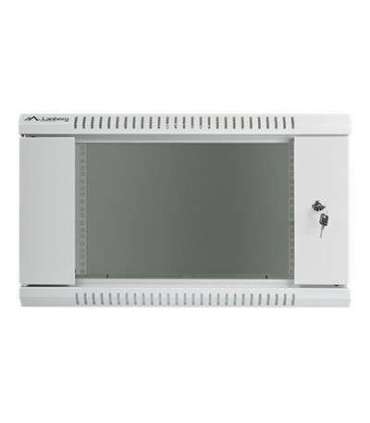 Lanberg Rack cabinet 19" wall-mount 6U/600x450 (flat pack) with glass door WF01-6406-10S Grey