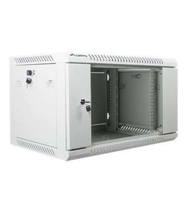 Lanberg Rack cabinet 19" wall-mount 6U/600x450 (flat pack) with glass door WF01-6406-10S Grey