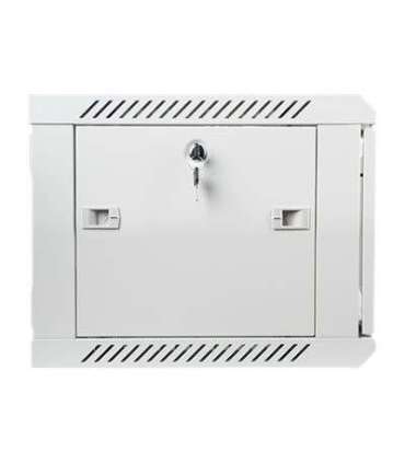 Lanberg Rack cabinet 19" wall-mount 6U/600x450 (flat pack) with glass door WF01-6406-10S Grey