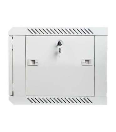 Lanberg Rack cabinet 19" wall-mount 6U/600x450 (flat pack) with glass door WF01-6406-10S Grey