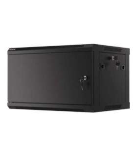 Lanberg Rack cabinet 19" wall-mount 6U/600x450 for self-assembly with metal door (flat pack) WF01-6406-00B Black