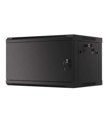 Lanberg Rack cabinet 19" wall-mount 6U/600x450 for self-assembly with metal door (flat pack) WF01-6406-00B Black