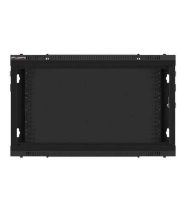 Lanberg Rack cabinet 19" wall-mount 6U/600x450 for self-assembly with metal door (flat pack) WF01-6406-00B Black