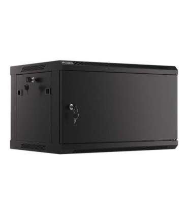 Lanberg Rack cabinet 19" wall-mount 6U/600x450 for self-assembly with metal door (flat pack) WF01-6406-00B Black