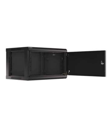 Lanberg Rack cabinet 19" wall-mount 6U/600x450 for self-assembly with metal door (flat pack) WF01-6406-00B Black