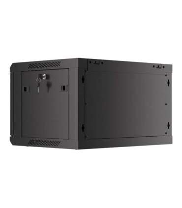 Lanberg Rack cabinet 19" wall-mount 6U/600x450 for self-assembly with metal door (flat pack) WF01-6406-00B Black