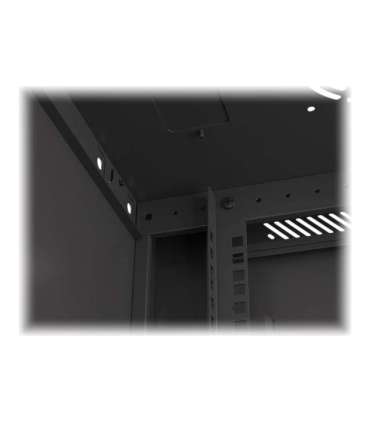 Lanberg Rack cabinet 19" wall-mount 6U/600x450 for self-assembly with metal door (flat pack) WF01-6406-00B Black