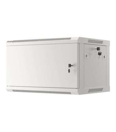 Lanberg Rack cabinet 19" wall-mount 6U/600x450 for self-assembly with metal door (flat pack) WF01-6406-00S Grey