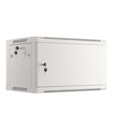 Lanberg Rack cabinet 19" wall-mount 6U/600x450 for self-assembly with metal door (flat pack) WF01-6406-00S Grey