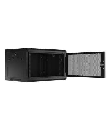 Lanberg Rack cabinet 19" wall-mount 6U/600x450 with perforated door (flat pack) WF01-6406-23B Black