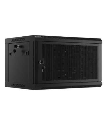 Lanberg Rack cabinet 19" wall-mount 6U/600x450 with perforated door (flat pack) WF01-6406-23B Black
