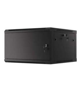 Lanberg Rack cabinet 19" wall-mount 6U/600x600 for self-assembly with metal door (flat pack) WF01-6606-00B Black