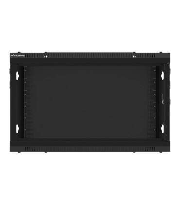 Lanberg Rack cabinet 19" wall-mount 6U/600x600 for self-assembly with metal door (flat pack) WF01-6606-00B Black