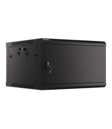 Lanberg Rack cabinet 19" wall-mount 6U/600x600 for self-assembly with metal door (flat pack) WF01-6606-00B Black