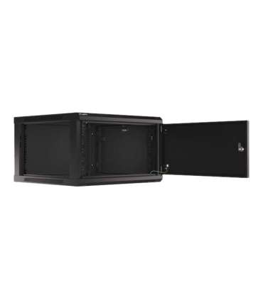 Lanberg Rack cabinet 19" wall-mount 6U/600x600 for self-assembly with metal door (flat pack) WF01-6606-00B Black