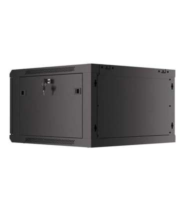 Lanberg Rack cabinet 19" wall-mount 6U/600x600 for self-assembly with metal door (flat pack) WF01-6606-00B Black