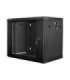 Lanberg Rack cabinet 19" wall-mount 9U/600x450 (flat pack) WF01-6409-10B Black