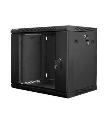 Lanberg Rack cabinet 19" wall-mount 9U/600x450 (flat pack) WF01-6409-10B Black