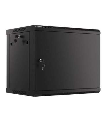 Lanberg Rack cabinet 19" wall-mount 9U/600x450 for self-assembly with metal door (flat pack) WF01-6409-00B Black