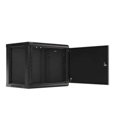 Lanberg Rack cabinet 19" wall-mount 9U/600x450 for self-assembly with metal door (flat pack) WF01-6409-00B Black