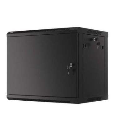 Lanberg Rack cabinet 19" wall-mount 9U/600x450 for self-assembly with metal door (flat pack) WF01-6409-00B Black