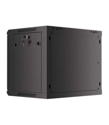 Lanberg Rack cabinet 19" wall-mount 9U/600x450 for self-assembly with metal door (flat pack) WF01-6409-00B Black