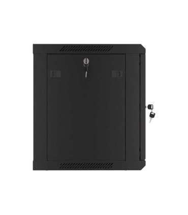 Lanberg Rack cabinet 19" wall-mount 9U/600x450 for self-assembly with metal door (flat pack) WF01-6409-00B Black
