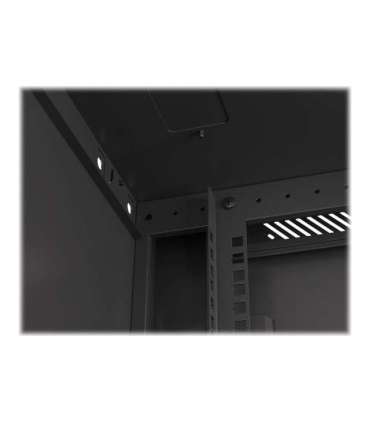 Lanberg Rack cabinet 19" wall-mount 9U/600x450 for self-assembly with metal door (flat pack) WF01-6409-00B Black