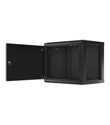 Lanberg Rack cabinet 19" wall-mount 9U/600x450 for self-assembly with metal door (flat pack) WF01-6409-00B Black