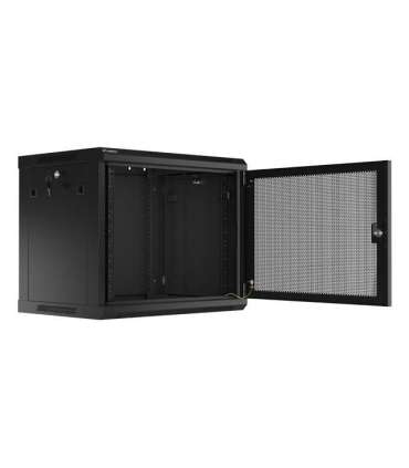 Lanberg Rack cabinet 19" wall-mount 9U/600x450 with perforated door (flat pack) WF01-6409-23B Black