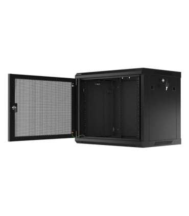 Lanberg Rack cabinet 19" wall-mount 9U/600x450 with perforated door (flat pack) WF01-6409-23B Black
