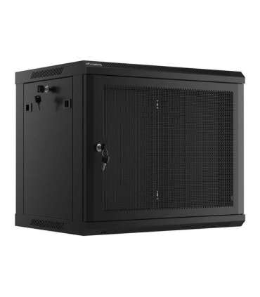 Lanberg Rack cabinet 19" wall-mount 9U/600x450 with perforated door (flat pack) WF01-6409-23B Black