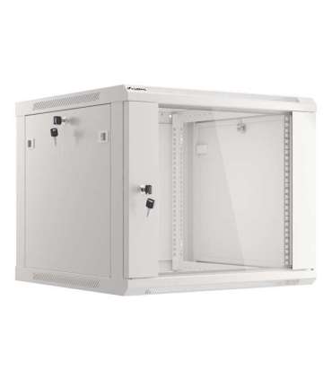 Lanberg Rack cabinet 19" wall-mount 9U/600x600 (flat pack) with glass door WF01-6609-10S Grey