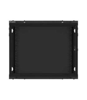 Lanberg Rack cabinet 19" wall-mount 9U/600x600 (flat pack) for self-assembly with metal door WF01-6609-00B Black