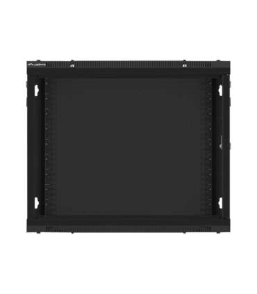 Lanberg Rack cabinet 19" wall-mount 9U/600x600 (flat pack) for self-assembly with metal door WF01-6609-00B Black