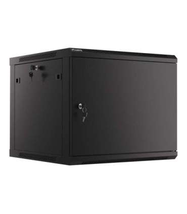 Lanberg Rack cabinet 19" wall-mount 9U/600x600 (flat pack) for self-assembly with metal door WF01-6609-00B Black