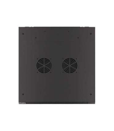 Lanberg Rack cabinet 19" wall-mount 9U/600x600 (flat pack) for self-assembly with metal door WF01-6609-00B Black