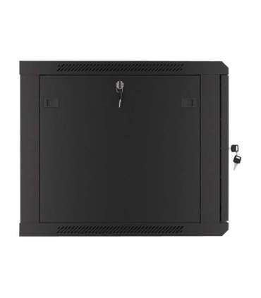 Lanberg Rack cabinet 19" wall-mount 9U/600x600 (flat pack) for self-assembly with metal door WF01-6609-00B Black